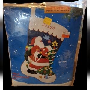 Vintange Titan Santa Christmas Needlecraft Stocking Kit #85079